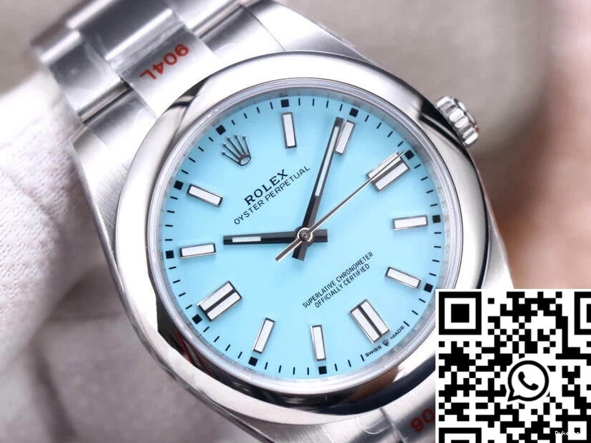 Turquoise Blue Oyster Rolex EW 41MM Factory Perpetual Dial M124300-0006 0208